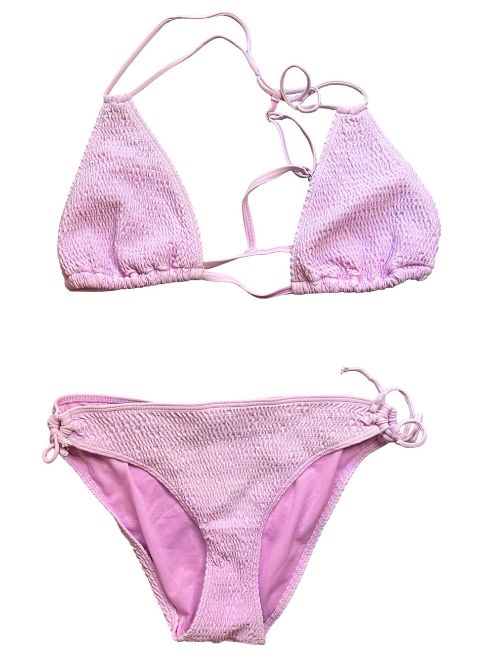 Abercrombie And Fitch Lilac Purple String Triangle Bikini Set Large